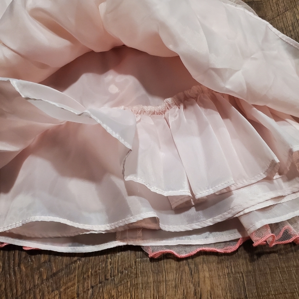 Bonnie Baby Girl Fancy Dress Pastel Pink Tulle Rainbow Floral Lace Rose Formal - Picture 6 of 9